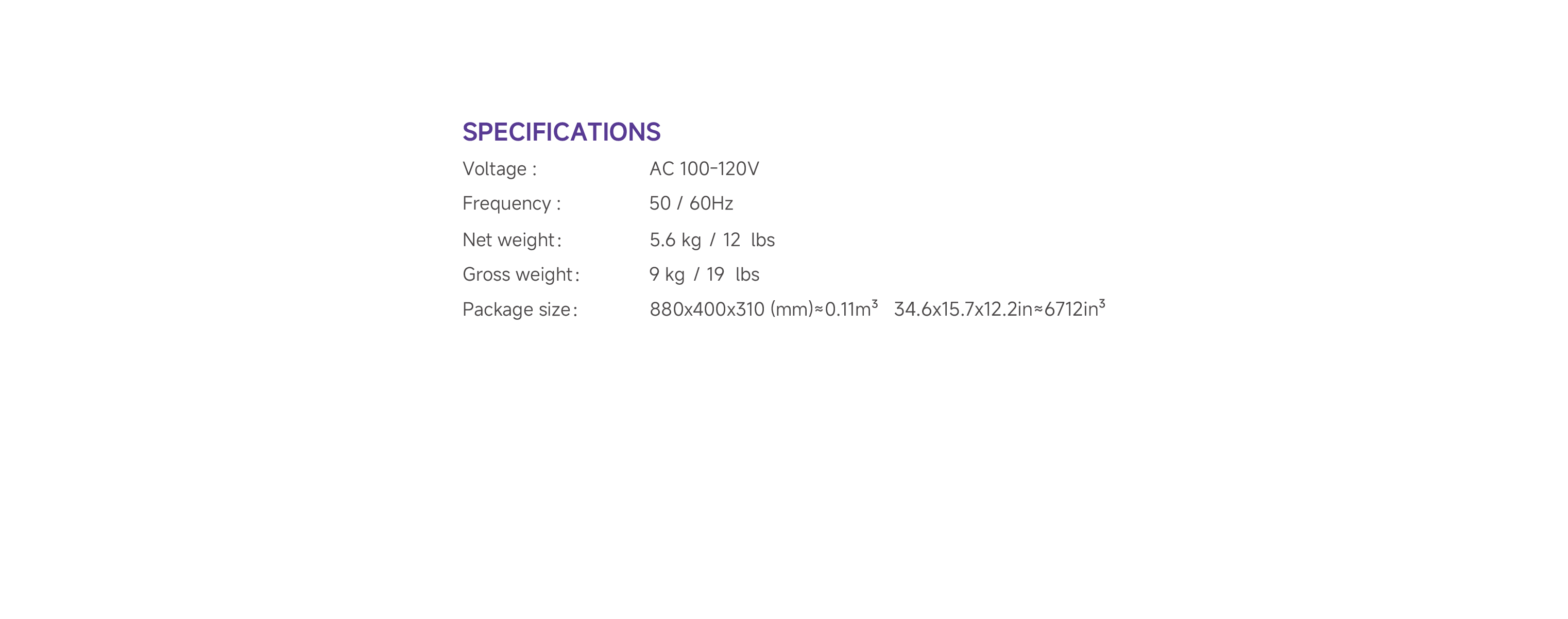 Specifications-F-003